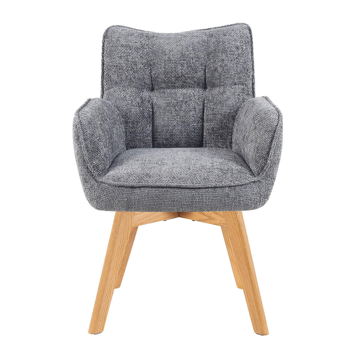 DREHSTUHL Mika-Ella - Honigeiche/Grau, Eichenholz/Holz (59/84/66cm) - DUBI Möbel