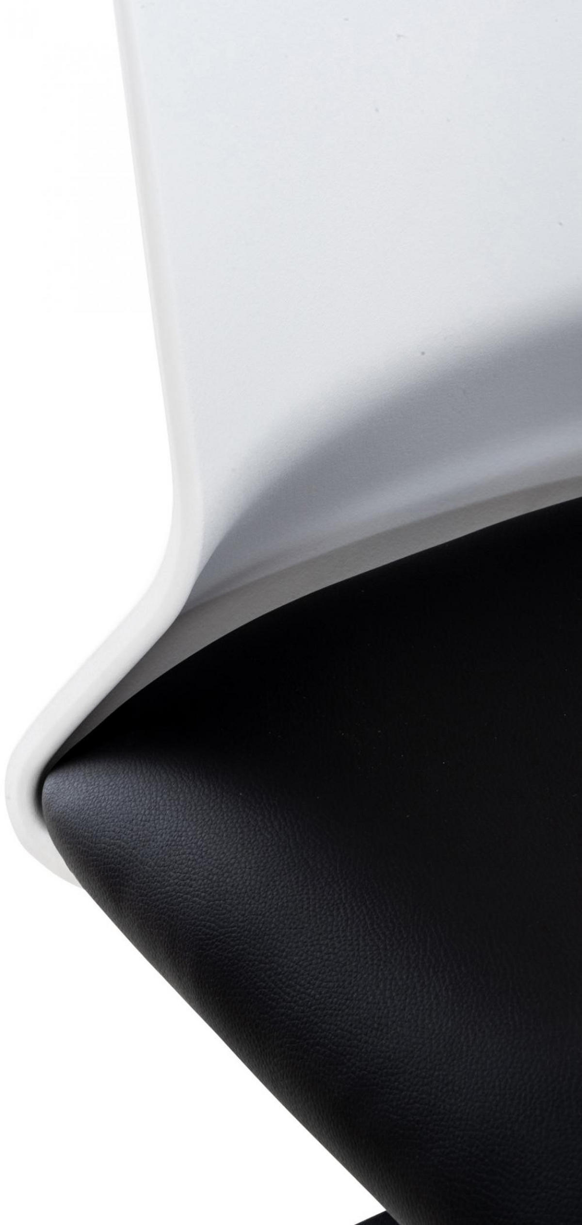 DREHSTUHL Lederlook schwarz - Schwarz/Weiß, Kunststoff/Textil (61/92/61cm) - CLP