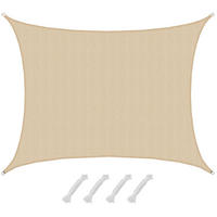 SONNENSEGEL Luftdurchlässig 700/500 cm Beige - Beige, Kunststoff (500/700cm) - Amanka