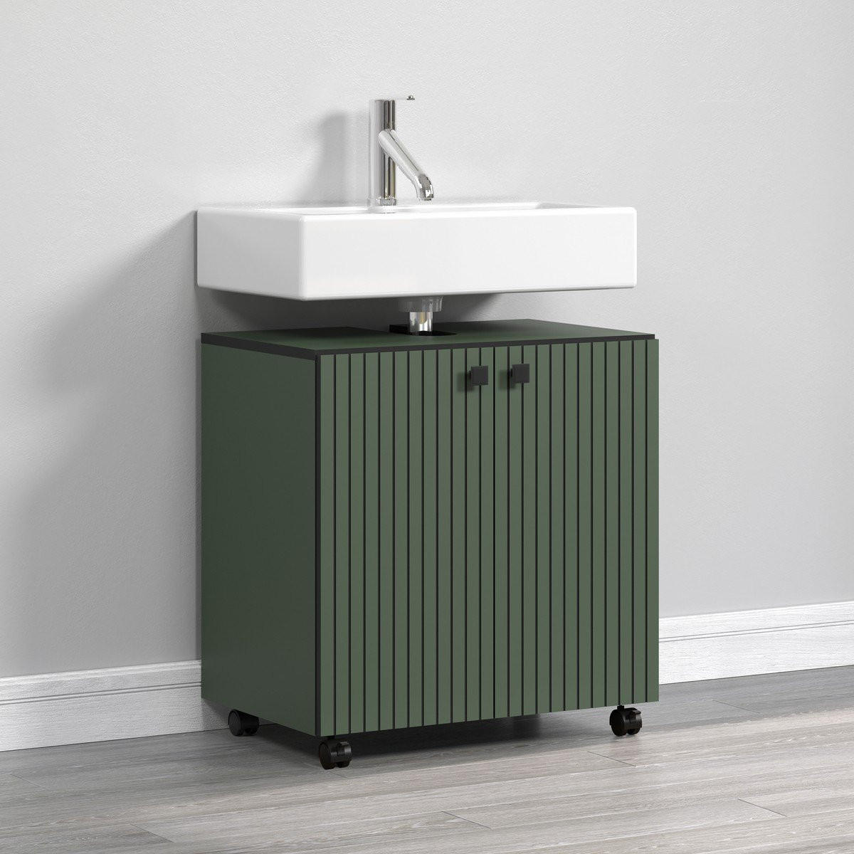 WASCHBECKENUNTERSCHRANK PureBliss Grün - Grün, Holzwerkstoff (60/64/42cm) - Trendteam