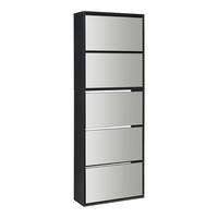 SCHUHKIPPER Lund - Schwarz, Holzwerkstoff (24/169/60cm) - [en.casa]