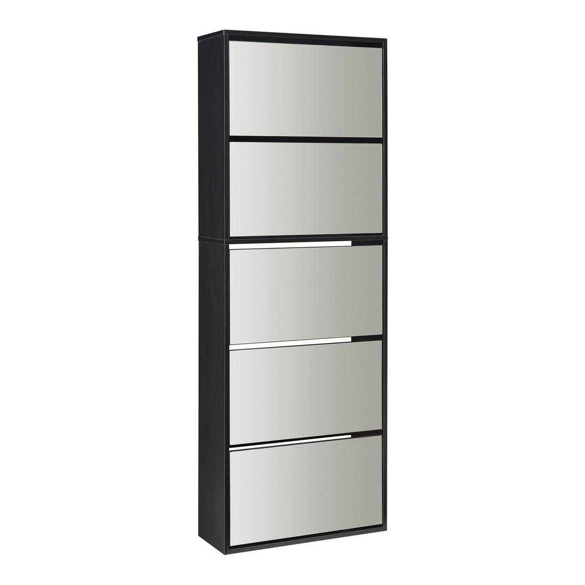 SCHUHKIPPER Lund - Schwarz, Holzwerkstoff (24/169/60cm) - [en.casa]