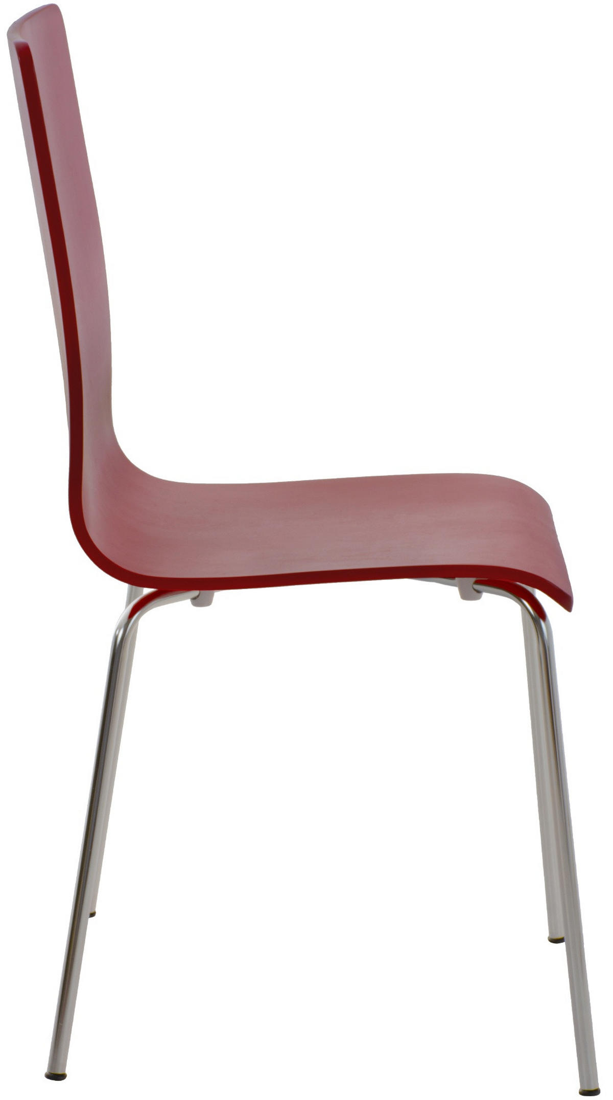 BESUCHERSTUHL Holz rot - Chromfarben/Rot, Holz/Metall (43/87/47cm) - CLP