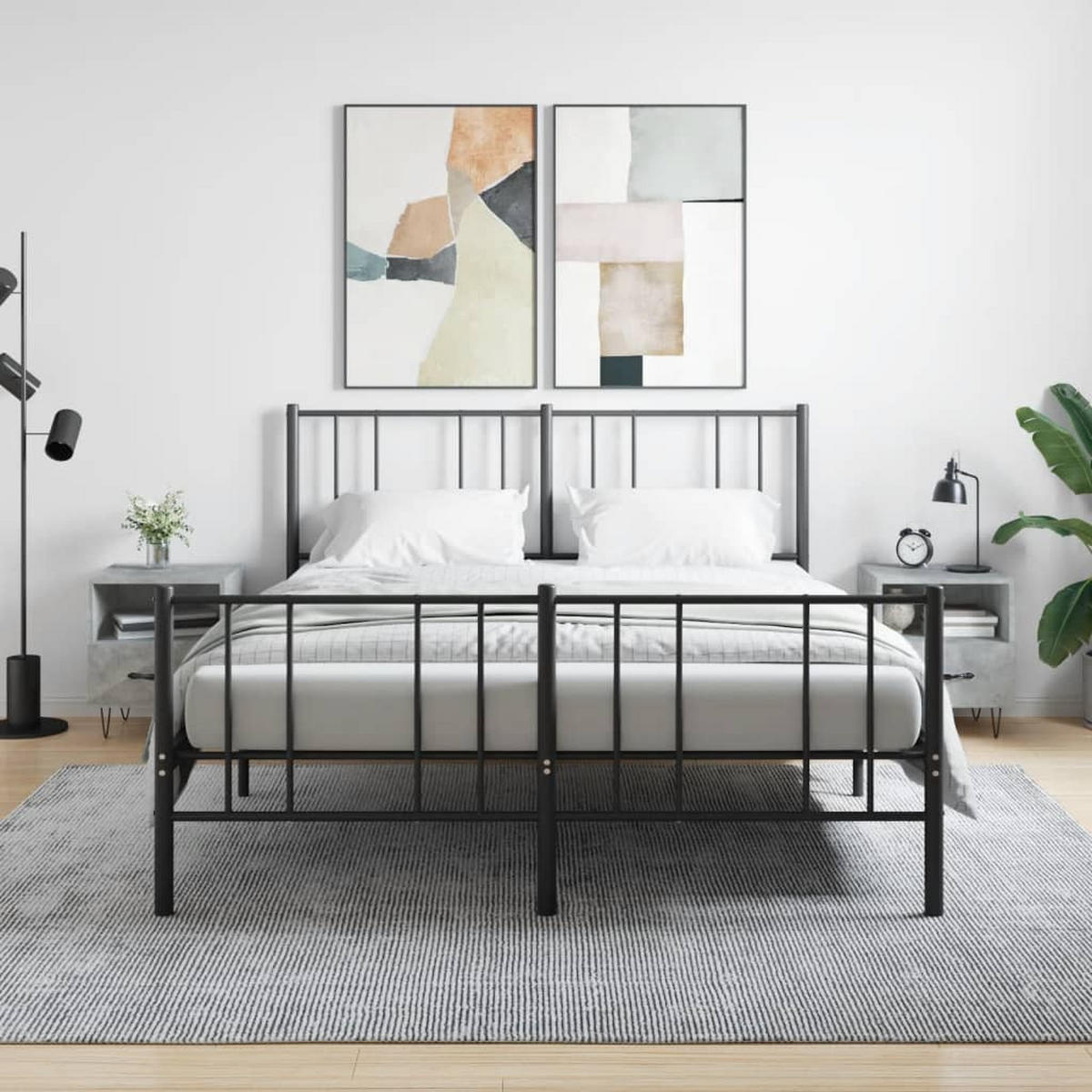 NACHTTISCH Riso 2er-Set Betongrau 40x35x47,5 cm - Grau, Holz (40/47.5/35cm) - DELUKE