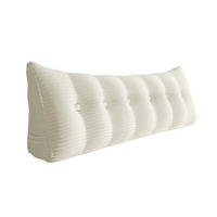 RÜCKENKISSEN für Bett Kord Weiß 180 cm - Weiß, Textil (50/180cm) - Vercart