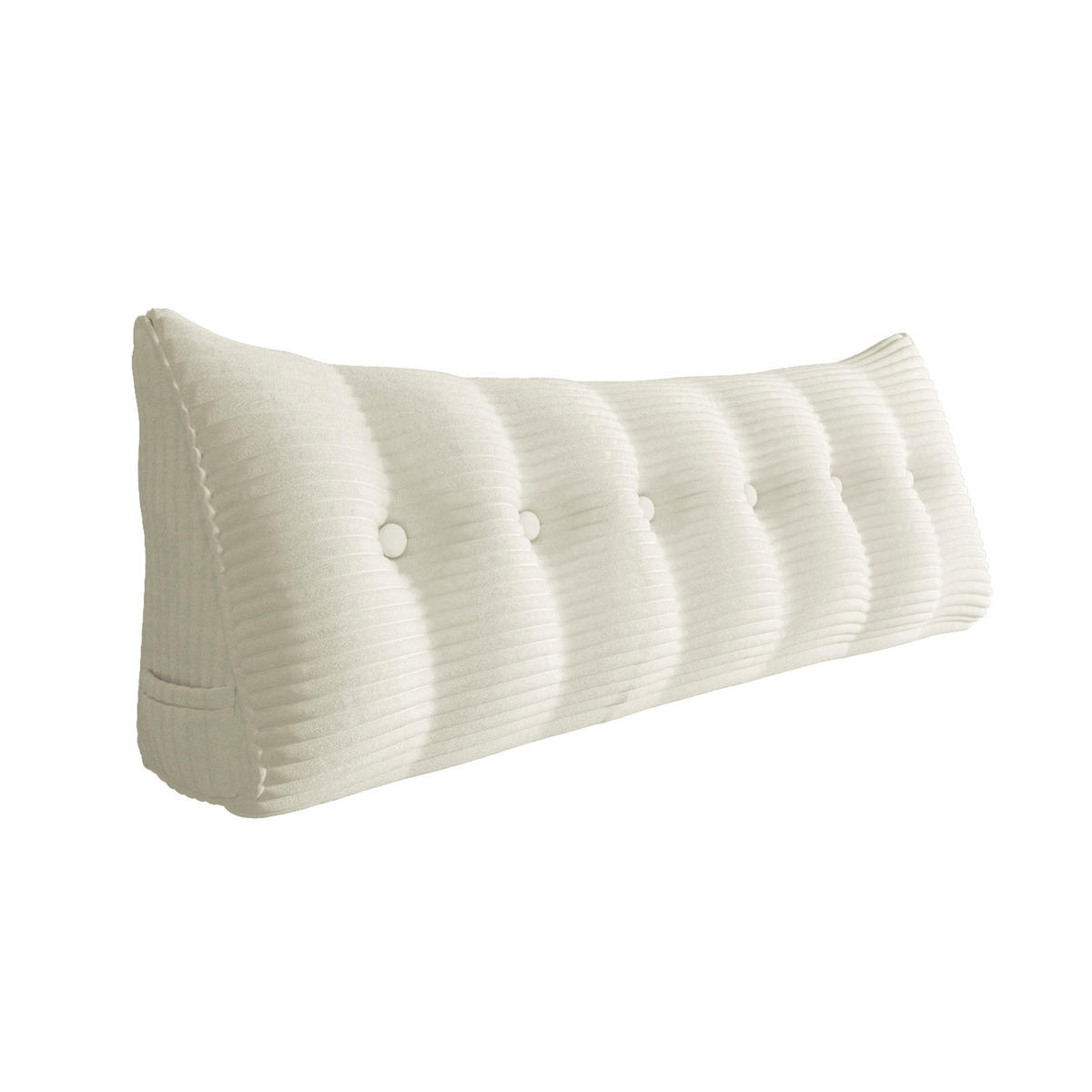 RÜCKENKISSEN für Bett Kord Weiß 180 cm - Weiß, Textil (50/180cm) - Vercart