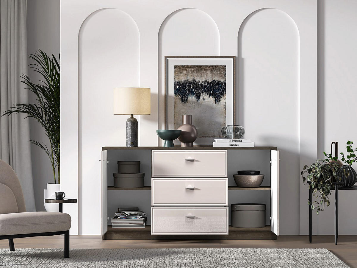 KOMMODE – 160 cm – Avante – Kaschmir / Eichefarben - Kaschmir/Eichefarben, Holzwerkstoff (160/85/40cm) - hi-markt