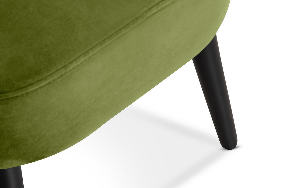 COCKTAILSESSEL DUCO auf hohen Beinen, Olive/Schwarz - Schwarz/Olivgrün, Holz/Textil (63/89/65cm) - KONSIMO®