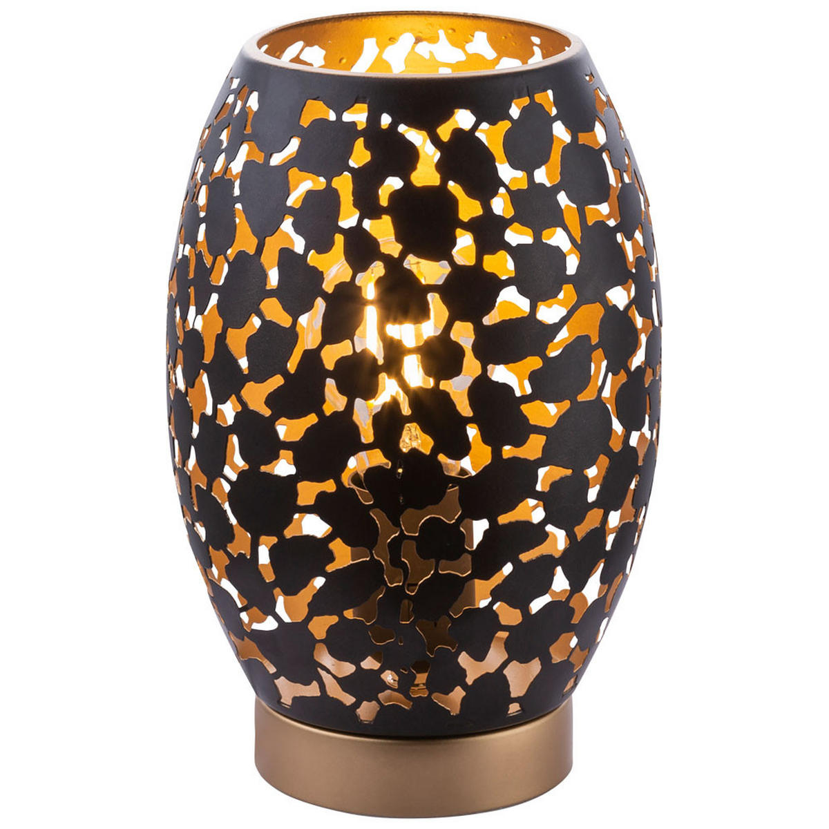 LED TISCHLEUCHTE HANNY Weiß Schwarz-Gold - Weiß, Kunststoff (15/15/23cm)