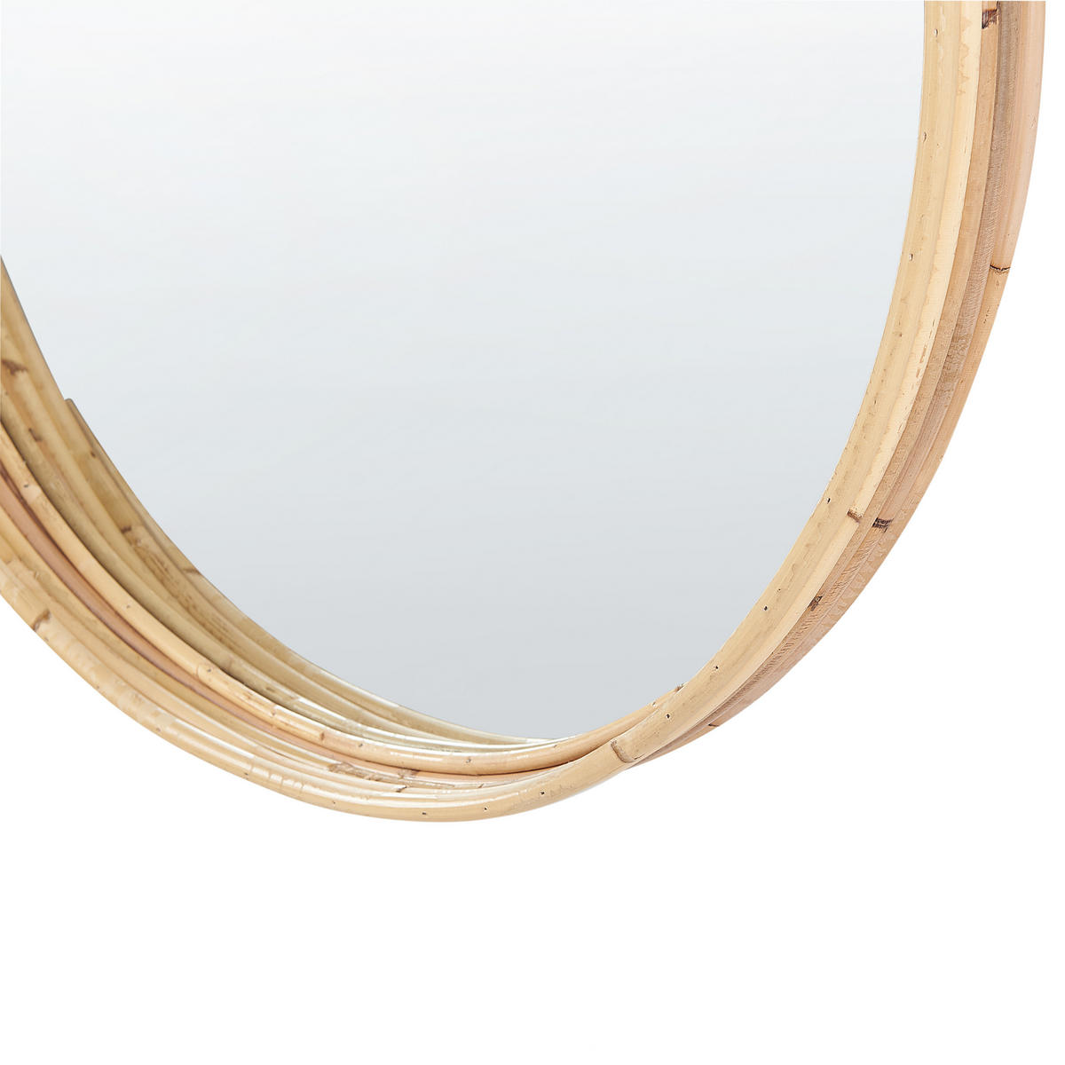 WANDSPIEGEL Rattan natürlich 60 cm Barung - Beige/Naturfarben, Naturmaterialen (60/60/4cm) - Beliani