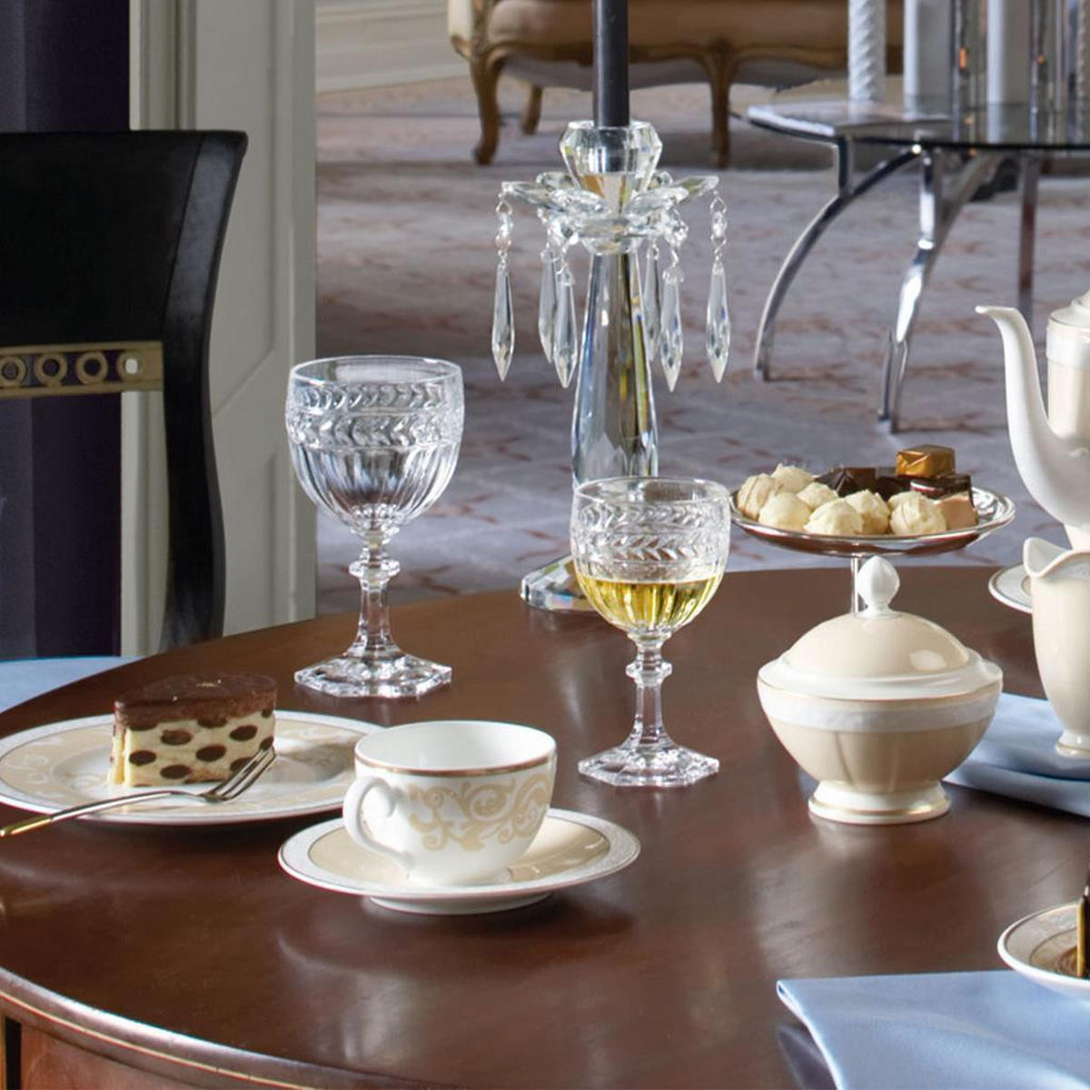 KAFFEE-/TEEOBERTASSEN Ivoire weiß-gold 120 ml 6er Set - Goldfarben/Weiß, Keramik (0.12L) - Villeroy & Boch