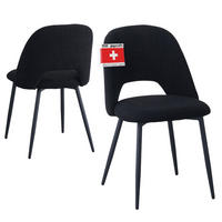 ESSZIMMERSTUHL SILVI Cord 2er Set Schwarz - Schwarz, Metall (48/81/53cm) - Albatros