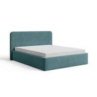 POLSTERBETT 180x200 cm mit Bettkasten, Lattenrost und Kopfteil, Eleganter Matt Velvet-Stoffbezug, Blau - Blau, Holz (180/200cm) - Chilly