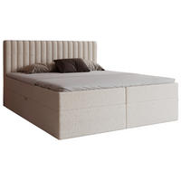 BOXSPRINGBETT Boucle 160x200 Daliro mit Bettkasten, Matratze H3, Creme - Creme, Holz/Textil (160/200cm) - Emporius