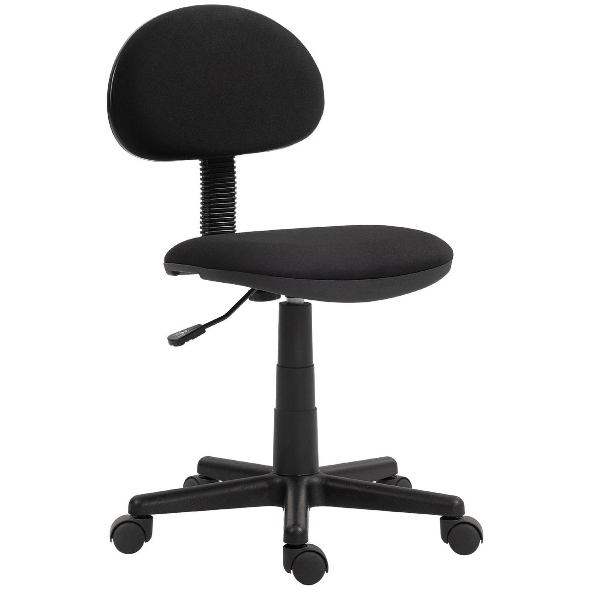 BÜROSTUHL DE-05165 Armlos, niedrige Rückenlehne, rollbar & drehbar Schwarz - Schwarz, Metall (43/85/51cm) - ComfortXL