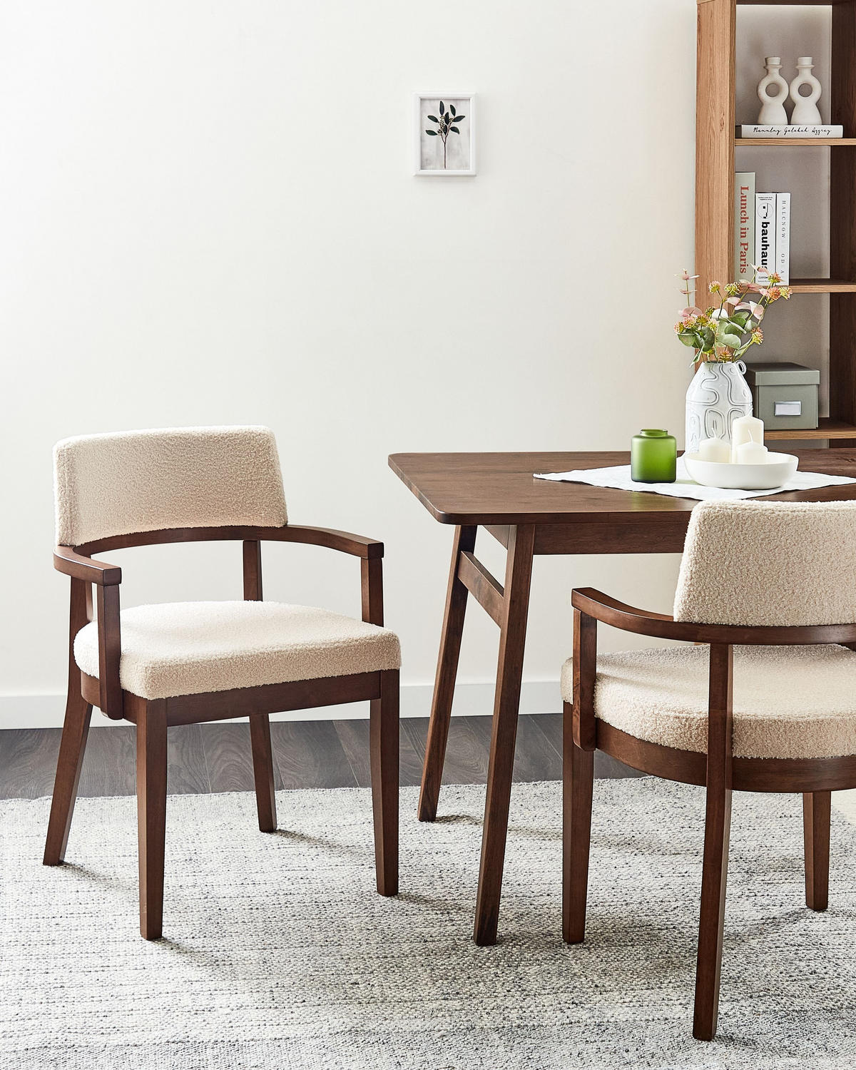 ESSZIMMERSTUHL 2er-Set Beige Dalbo - Beige/Braun, Textil (59/82/56cm) - Beliani