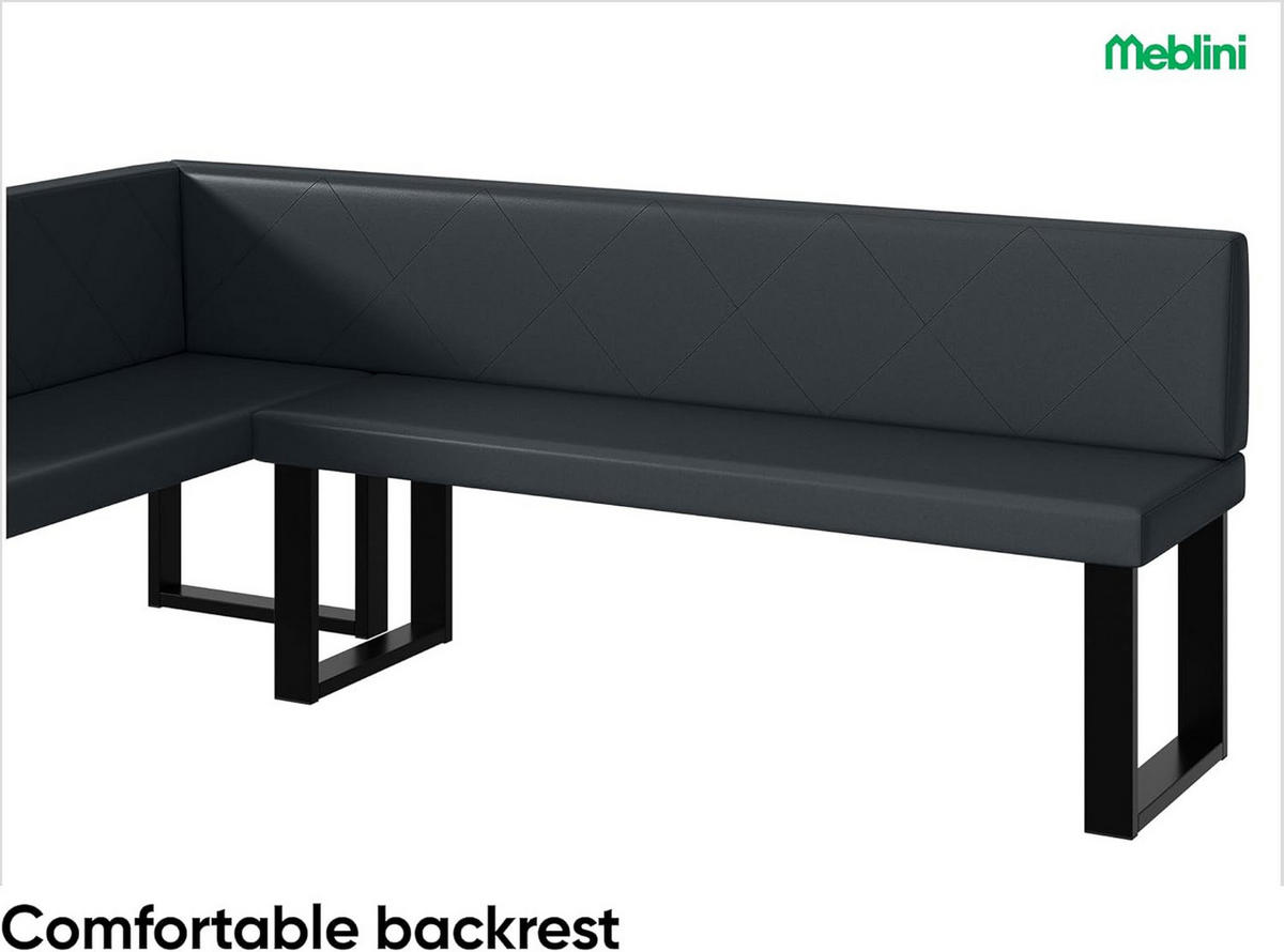ECKBANK ERIC_U - Dunkelgrau, Leder (142/196cm) - Meblini