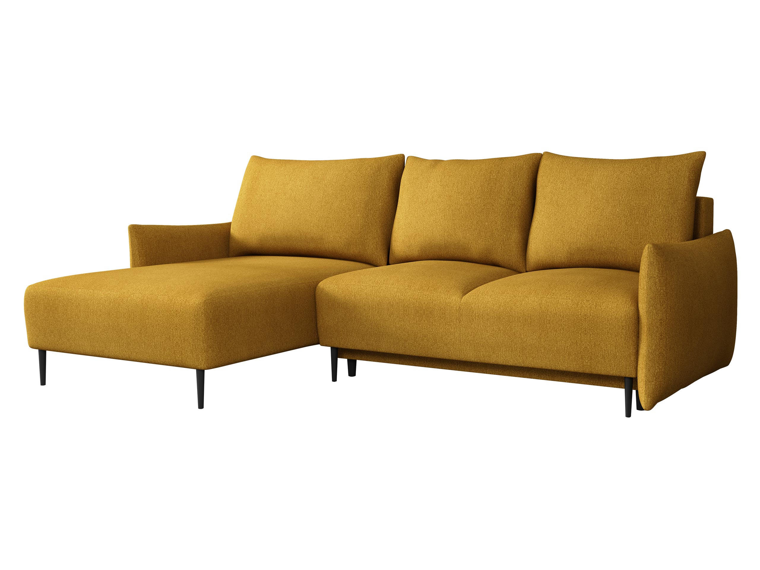 ECKSOFA Santi L - Gelb/Schwarz, Holz/Textil (240/160cm) - MIRJAN24