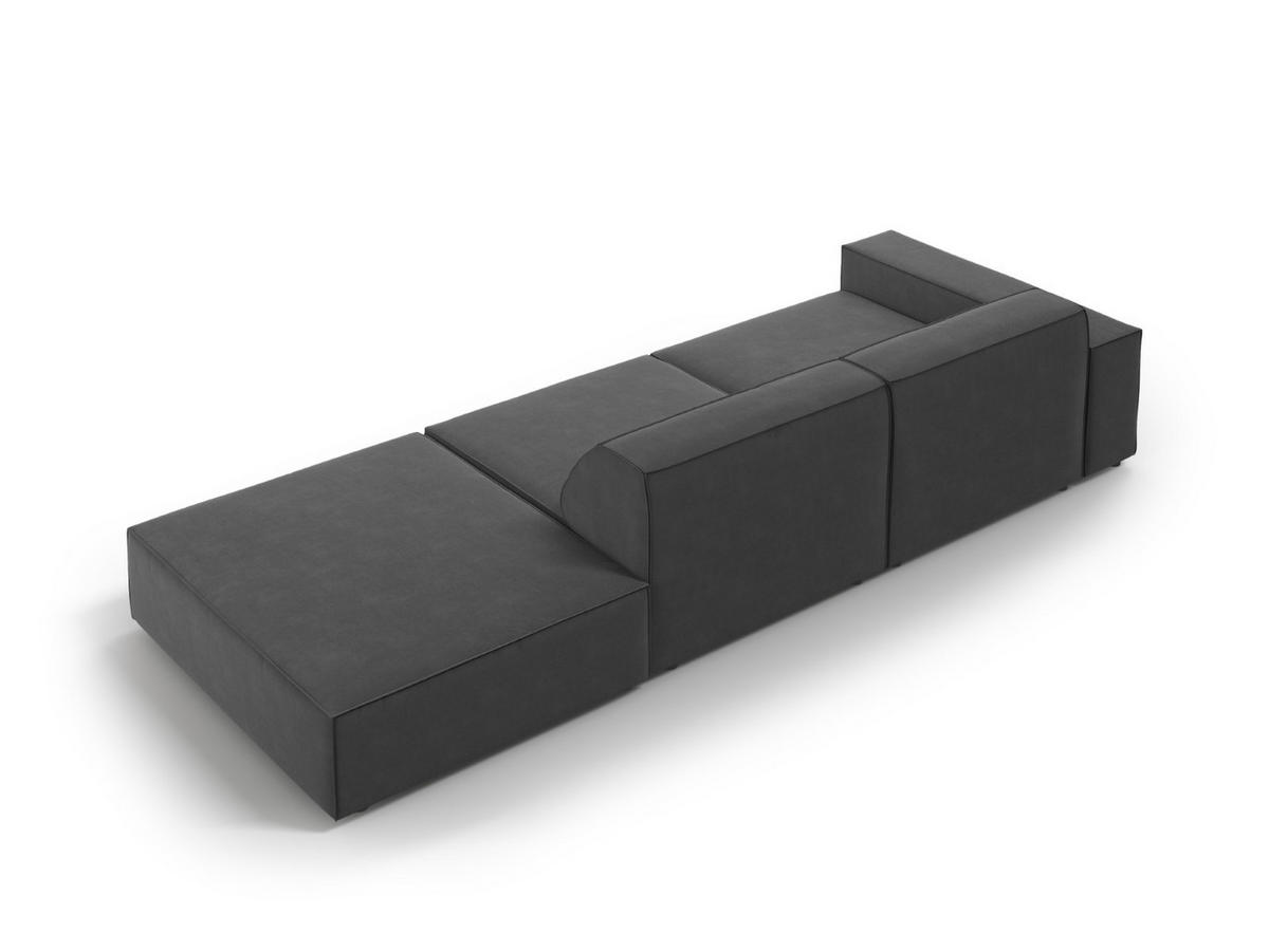 SOFA Jodie aus Samt grau 3 Sitzplätze - Grau, Textil (262/70/102cm) - Micadoni