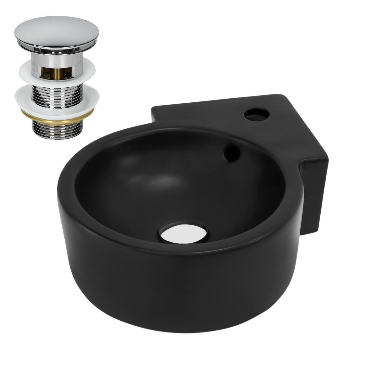 WASCHBECKEN - Schwarz, Keramik (36/13/45cm) - ML-DESIGN