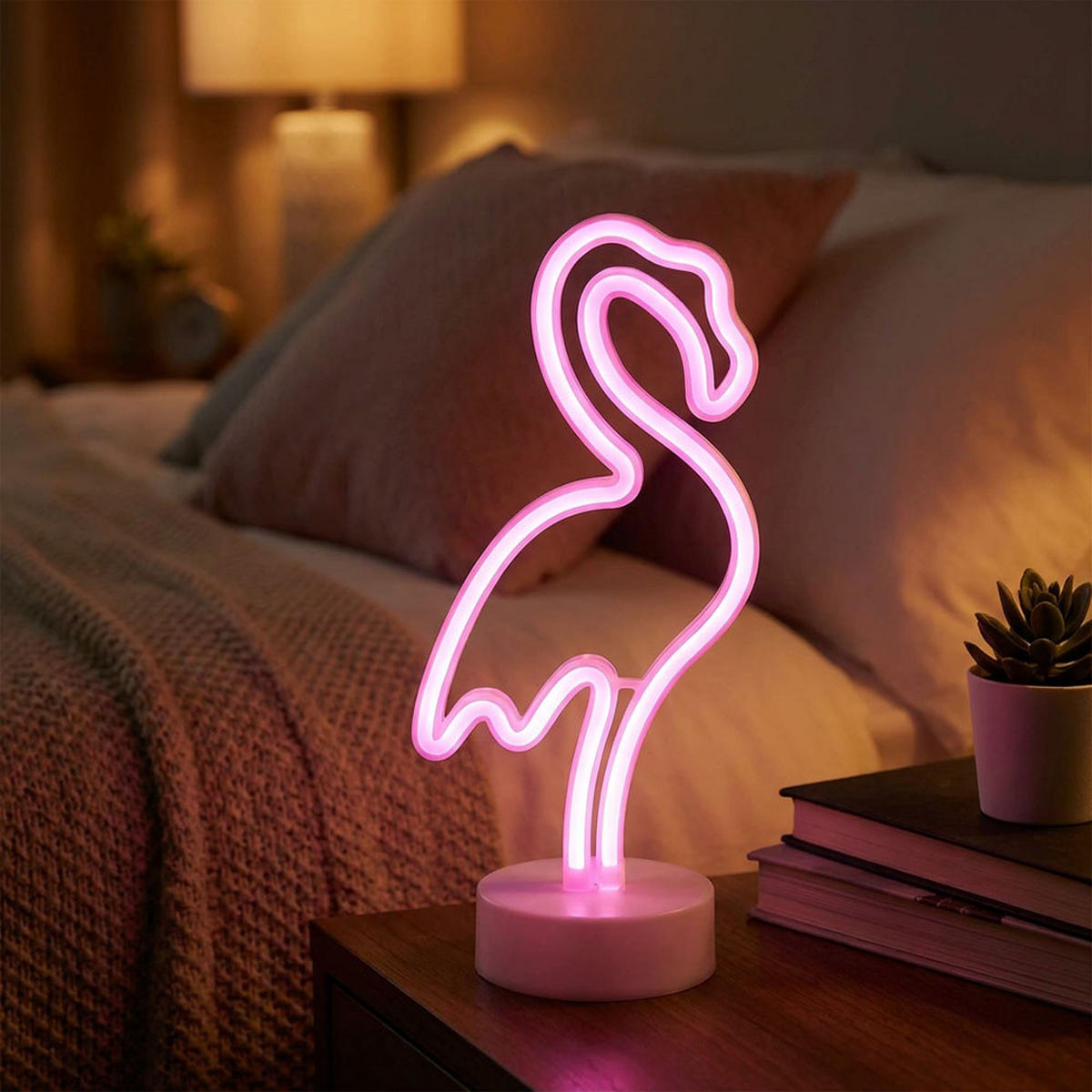 LED TISCHLEUCHTE Flamingo Weiß - Weiß, Kunststoff (14.5/10/33cm) - Globo Lighting