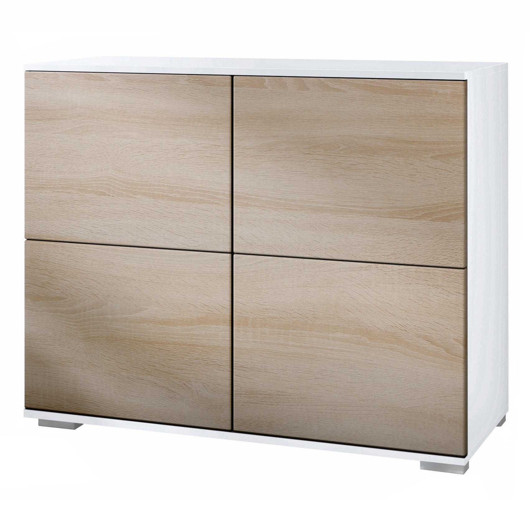 KOMMODE Rova Eiche sägerau - Eiche San Remo, Holzwerkstoff (92.5/75.5/35cm) - Vladon