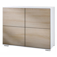 KOMMODE Rova Eiche sägerau - Eiche San Remo, Holzwerkstoff (92.5/75.5/35cm) - Vladon