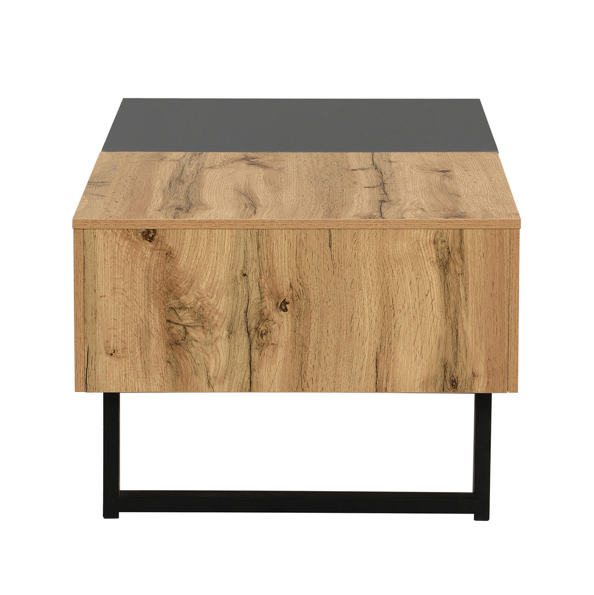 COUCHTISCH 100/155 x 40 x 55 cm mit Stauraum in Natur/Anthrazit - Naturfarben, Holzwerkstoff (100/40/55cm) - Flora Grace