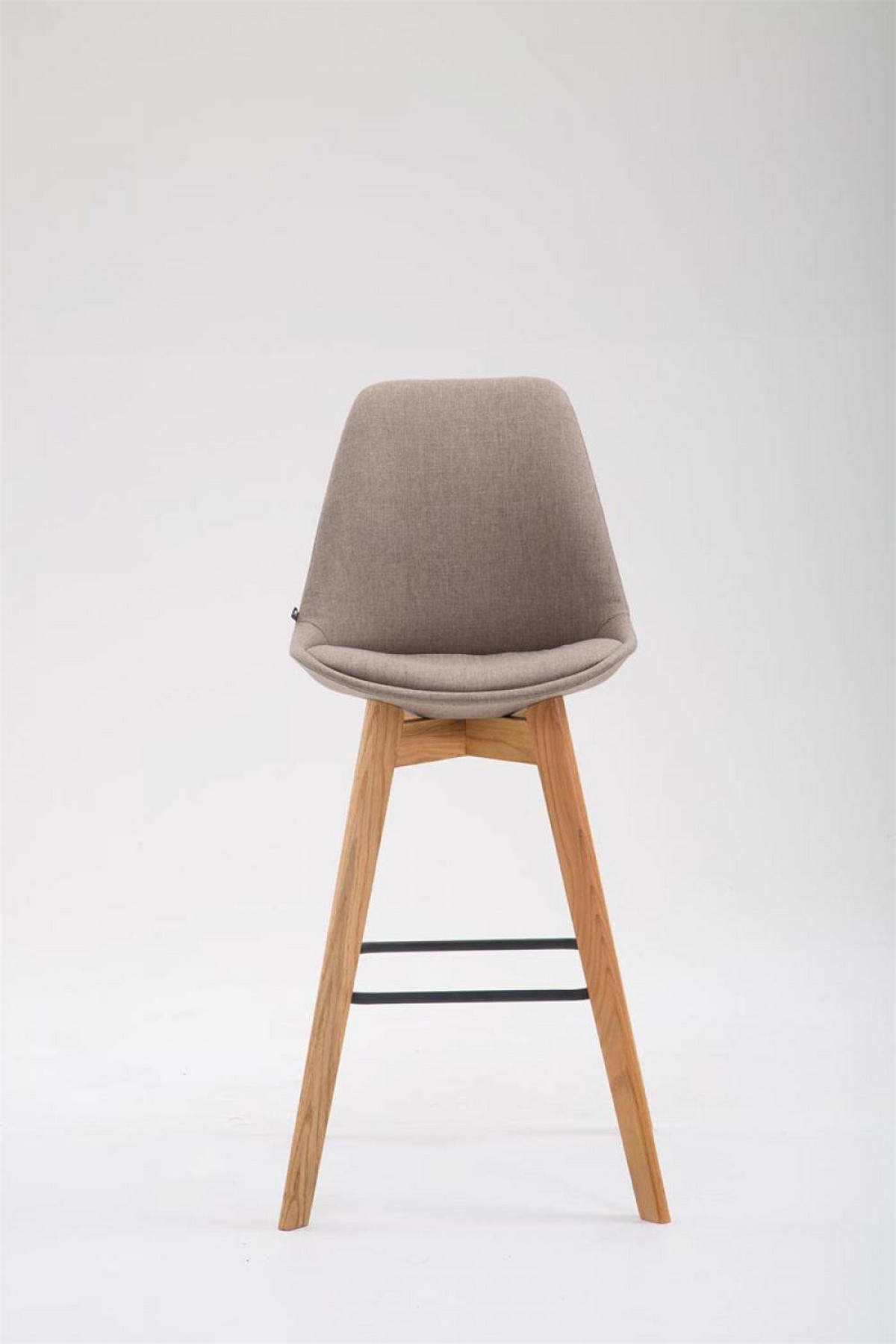 BARHOCKER Stoff taupe - Taupe/Eukalyptusholzfarben, Holz/Textil (48/112/56cm) - CLP