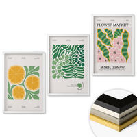 WANDBILDER 3er-Set - 40x60 cm Weißer Rahmen - Pastellfarbene Frucht- und Pflanzenmotive - Weiß, Kunststoff (40/60cm) - ArtPrintCave