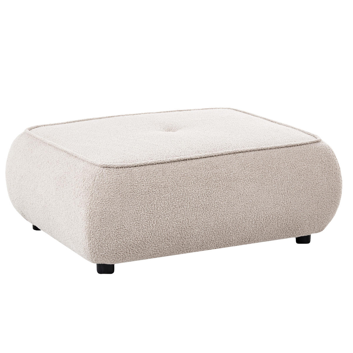 OTTOMANE Bouclé Beige Salla - Beige/Schwarz, Textil (96/43/78cm) - Beliani