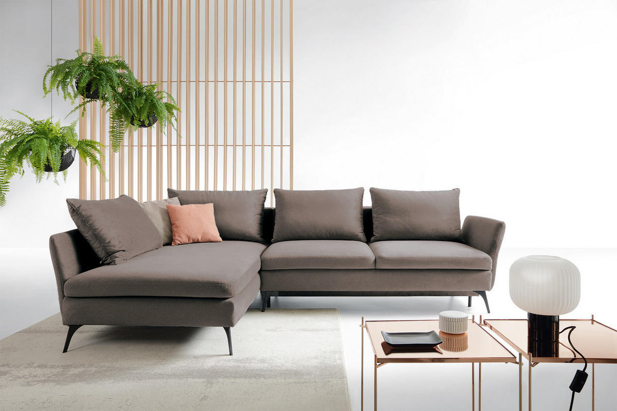 ECKSOFA Demisbal Dunkelgrau mit Bettkasten - Dunkelgrau, Textil (282/182cm) - Selsey