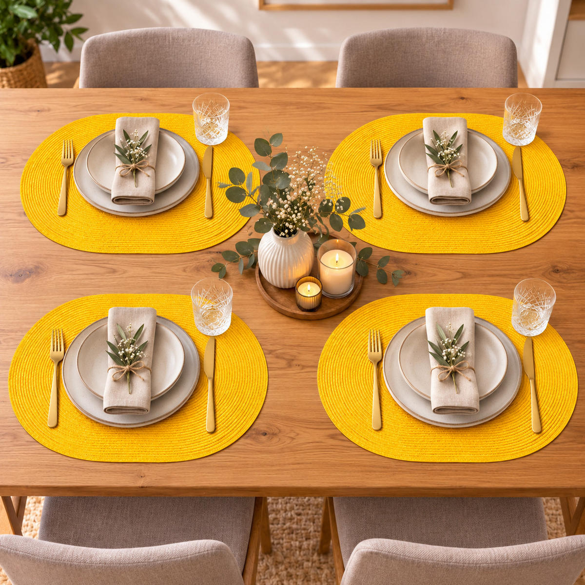 PLATZSET 4er Set Polypro Honig 45/30 cm - Honig, Kunststoff (30/45cm) - TiborTex