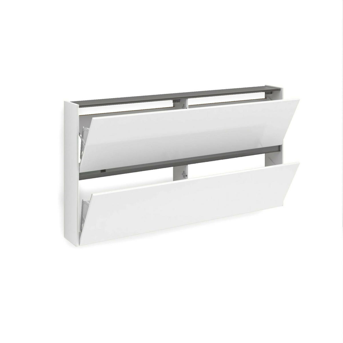 SCHUHSCHRANK Glänzendes Weiß 19/160/85 cm - Weiß, Holzwerkstoff (160/85/19cm) - DMORA