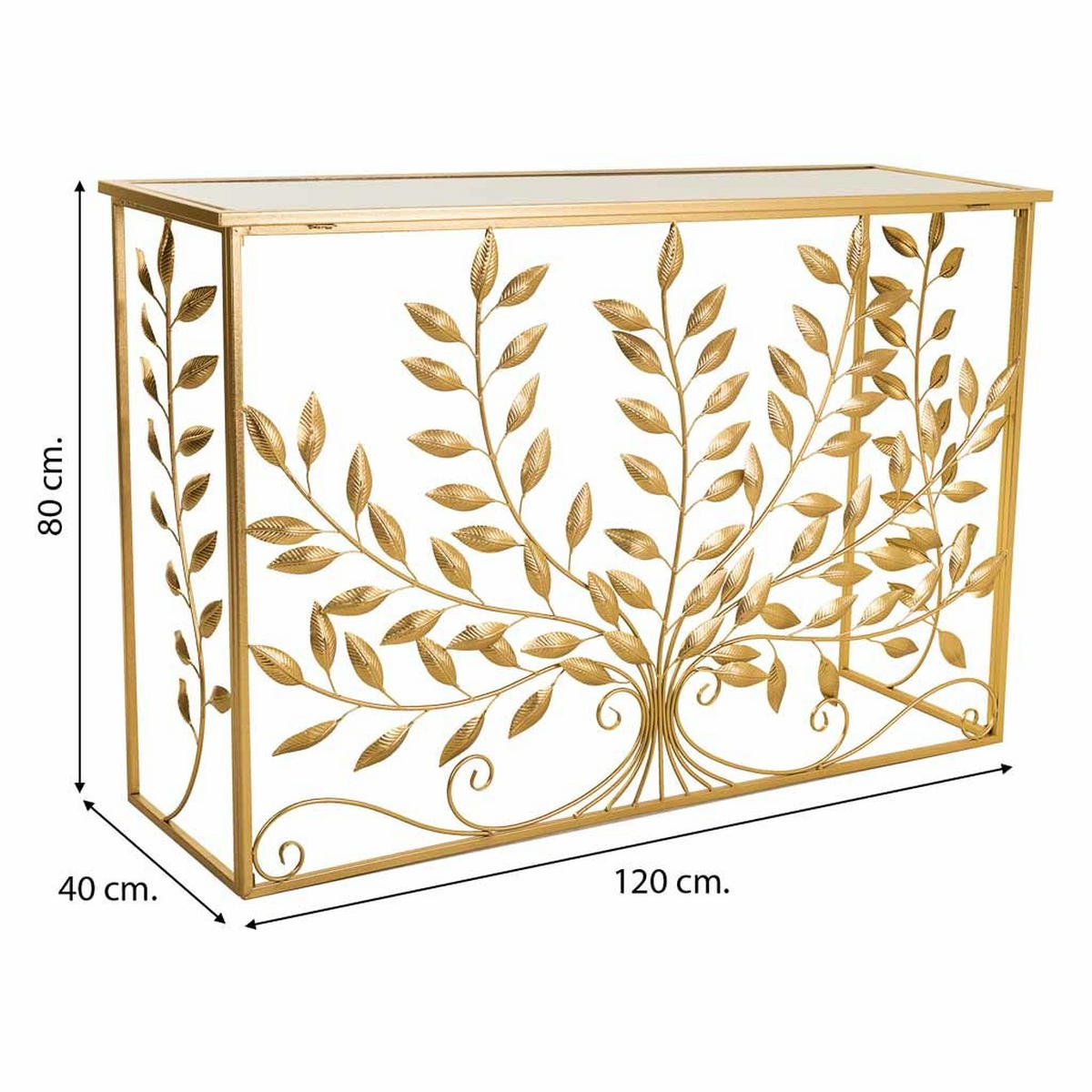 KONSOLE aus Metal 120x40x80 cm - Goldfarben, Metall (40/120/80cm) - Wanderlust