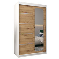 SCHWEBETÜRENSCHRANK 200/120/62 2-türig - Silberfarben/Eiche Artisan, Holz/Kunststoff (120/200/62cm) - Abiks Möbel