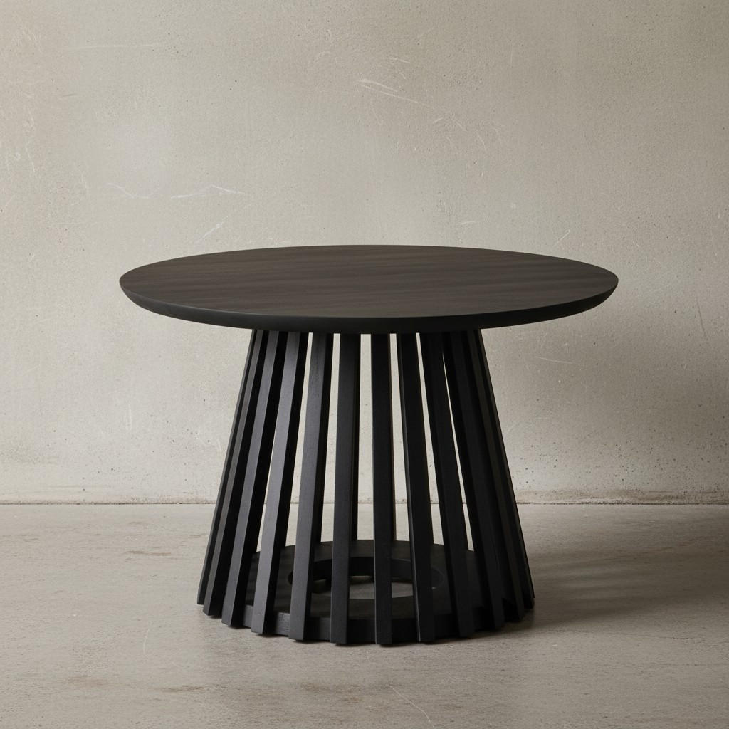 COUCHTISCH Schwarz Massivholz Mango Rund 60x60x41 cm mit Gittergestell Modern - Schwarz, Holz (60/60/41cm) - KADIMA DESIGN