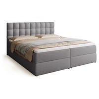 BOXBETT Detroit mit Topper 180/200 Grau - Grau, Textil (180/200cm) - Bromarkt