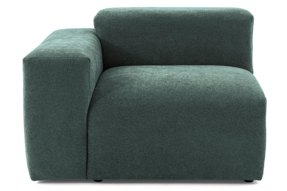 4-SITZER modulares Ecksofa HEAVEN SET 2 Rechts, Breite 300 cm Webstoff Dunkelgrün - Dunkelgrün/Schwarz, Holz/Kunststoff (245/300cm) - Muffo