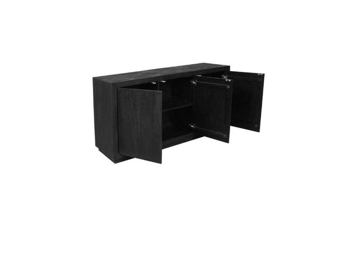 SIDEBOARD Leuven Mangoholz 150 cm / 45 cm Schwarz - Schwarz, Holz (150/80/45cm) - Villa Möbel