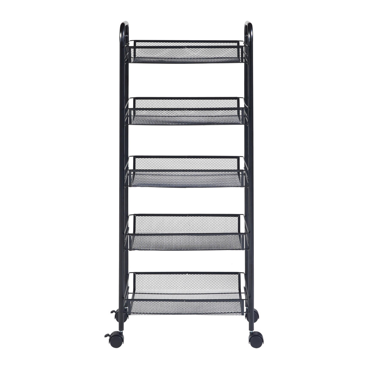 ROLLWAGEN Tromsø - Schwarz, Metall (44/103/26cm) - [en.casa]