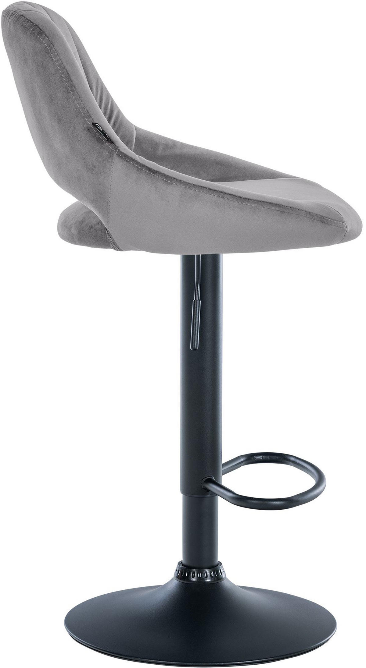 BARHOCKER 2er Set Milos Samt B dunkelgrau - Schwarz/Grau, Textil/Metall (47/106/48cm) - TPFLiving