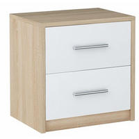 NACHTTISCH 2S Sonoma Eiche-Weiß 40/35/41 cm - Weiß/Sonoma Eiche, Holzwerkstoff (40/41/35cm) - Matkam Möbel