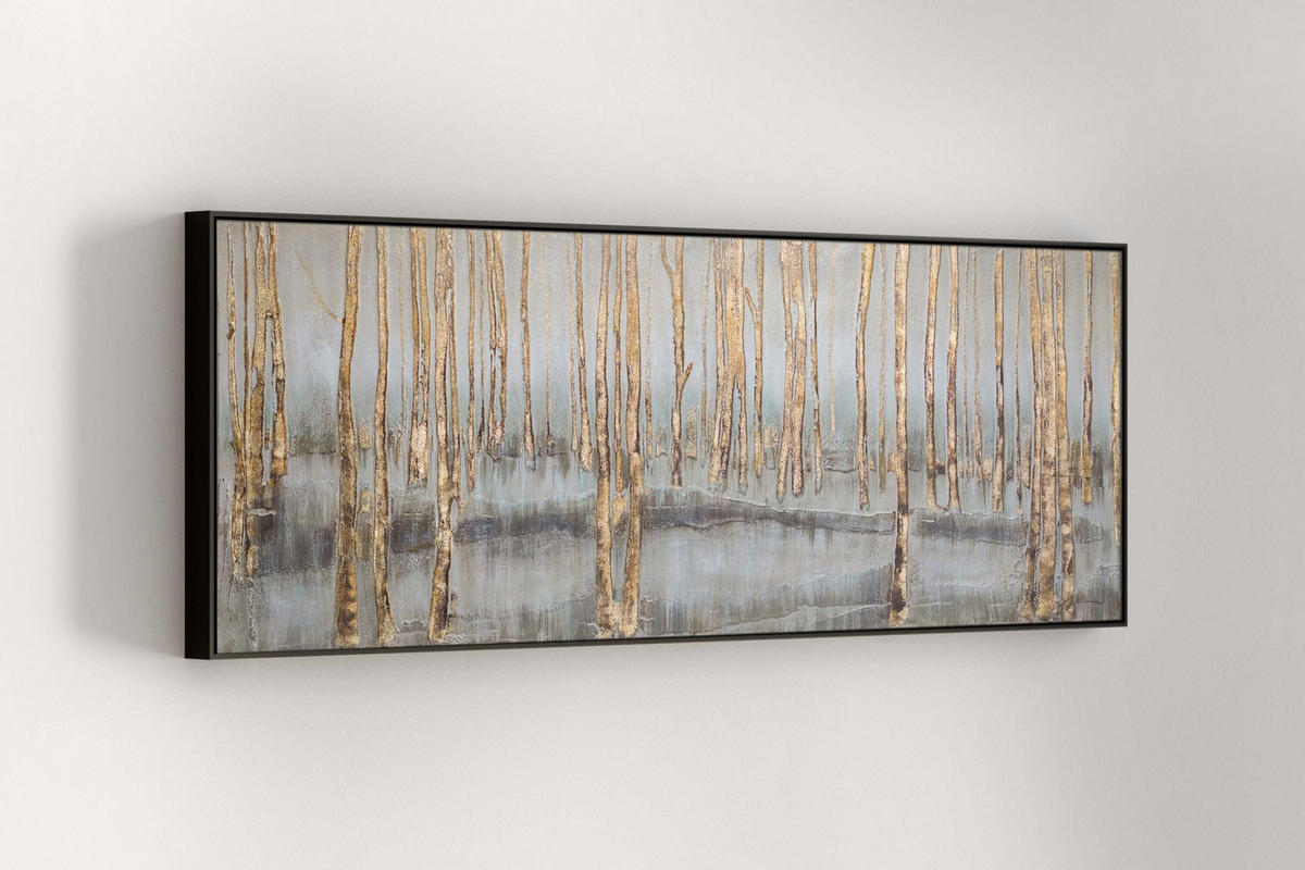 ÖLGEMÄLDE 120/60 cm - Braun/Grau, Holz/Textil (120/60cm) - KUNSTLOFT