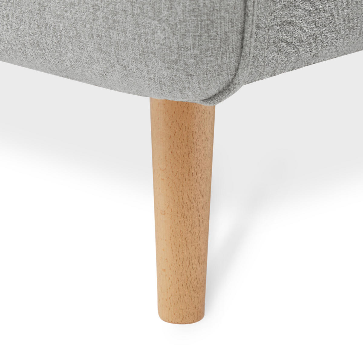 3-SITZER-SOFA Chloé Skandinavisches aus hellgrauem Stoff - Hellgrau/Akaziefarben, Holz/Holzwerkstoff (210/92/82cm) - Sicaan