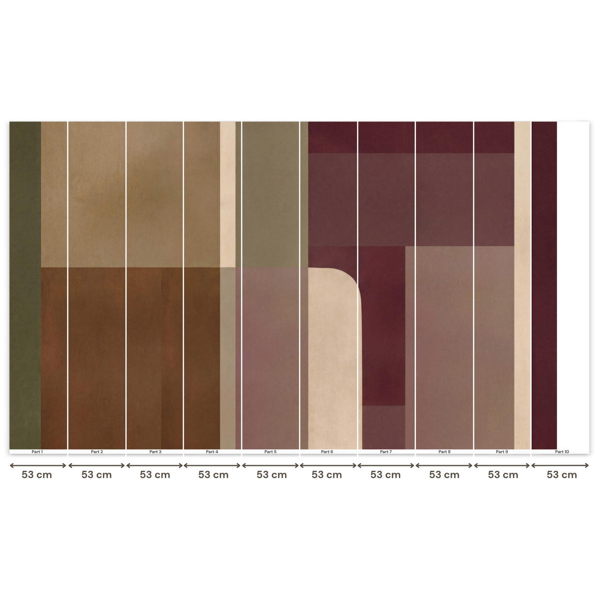TAPETE - Unis - Abstrakt - Bordeaux - Linien - 450x280 cm - Multicolor, Papier (450/280cm) - OnlyWow