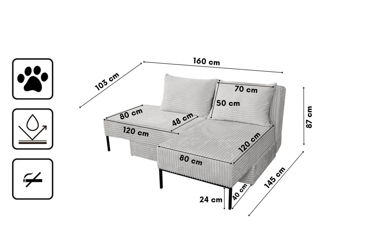 ECKSOFA Mit Schlaffunktion MOOKA 4in1-Multifunktions-System Stoff Velo Links Hellgrau - Hellgrau, Holz/Textil (145/160cm) - Kaiser Möbel