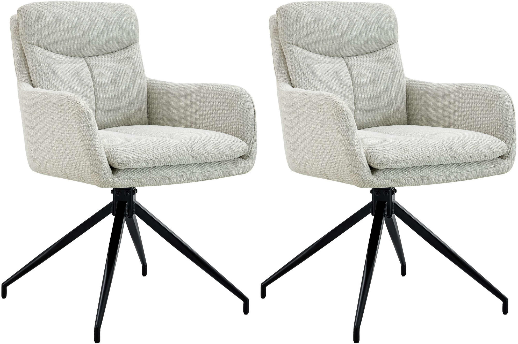 ESSZIMMERSTUHL 2er Set Stoff Creme - Creme, Textil/Metall (57/83/62cm) - CLP
