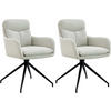 ESSZIMMERSTUHL 2er Set Stoff Creme - Creme, Textil/Metall (57/83/62cm) - CLP