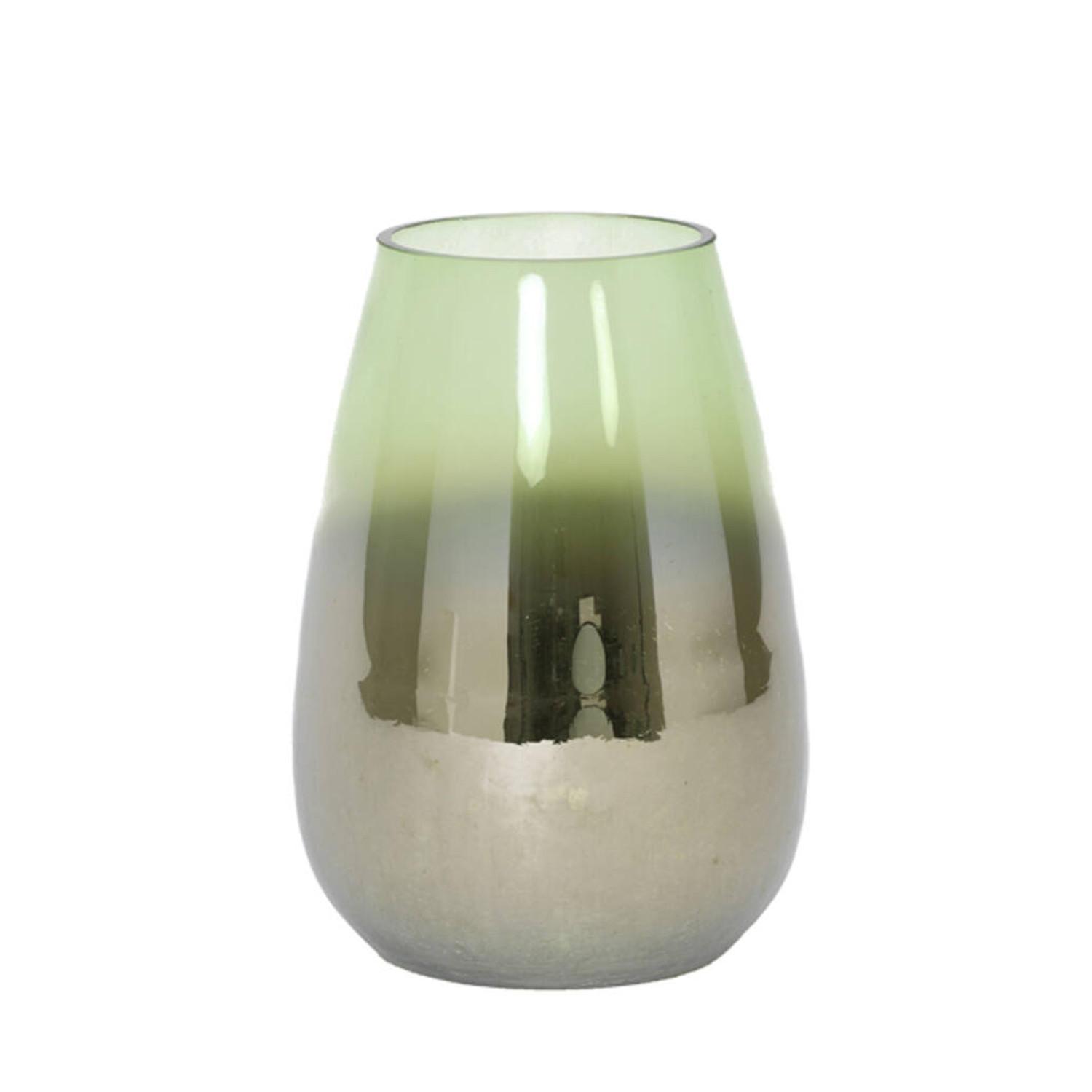VASE IZEDA Ø19x26 cm, Glas, Metallic Grün - Grün, Glas (19/26cm) - Light & Living